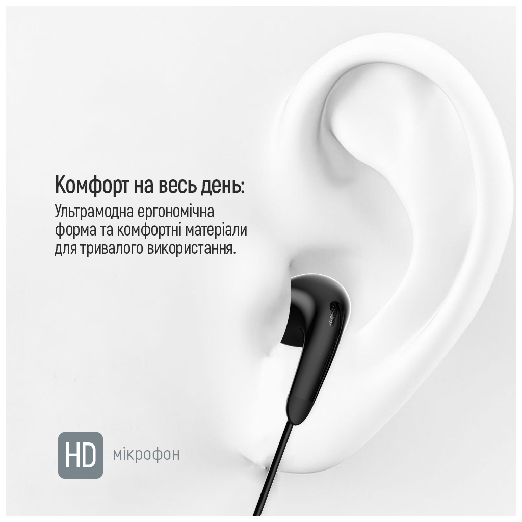 Навушники ColorWay 3.5 mm Wired Earphone Sound Wave Black (CW-WD04BK) - зображення 3