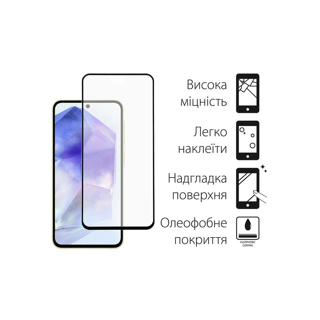 Чохол до мобільного телефона Dengos Kit for Samsung Galaxy A55 5G case + glass (Black) (DG-KM-57) - зображення 3