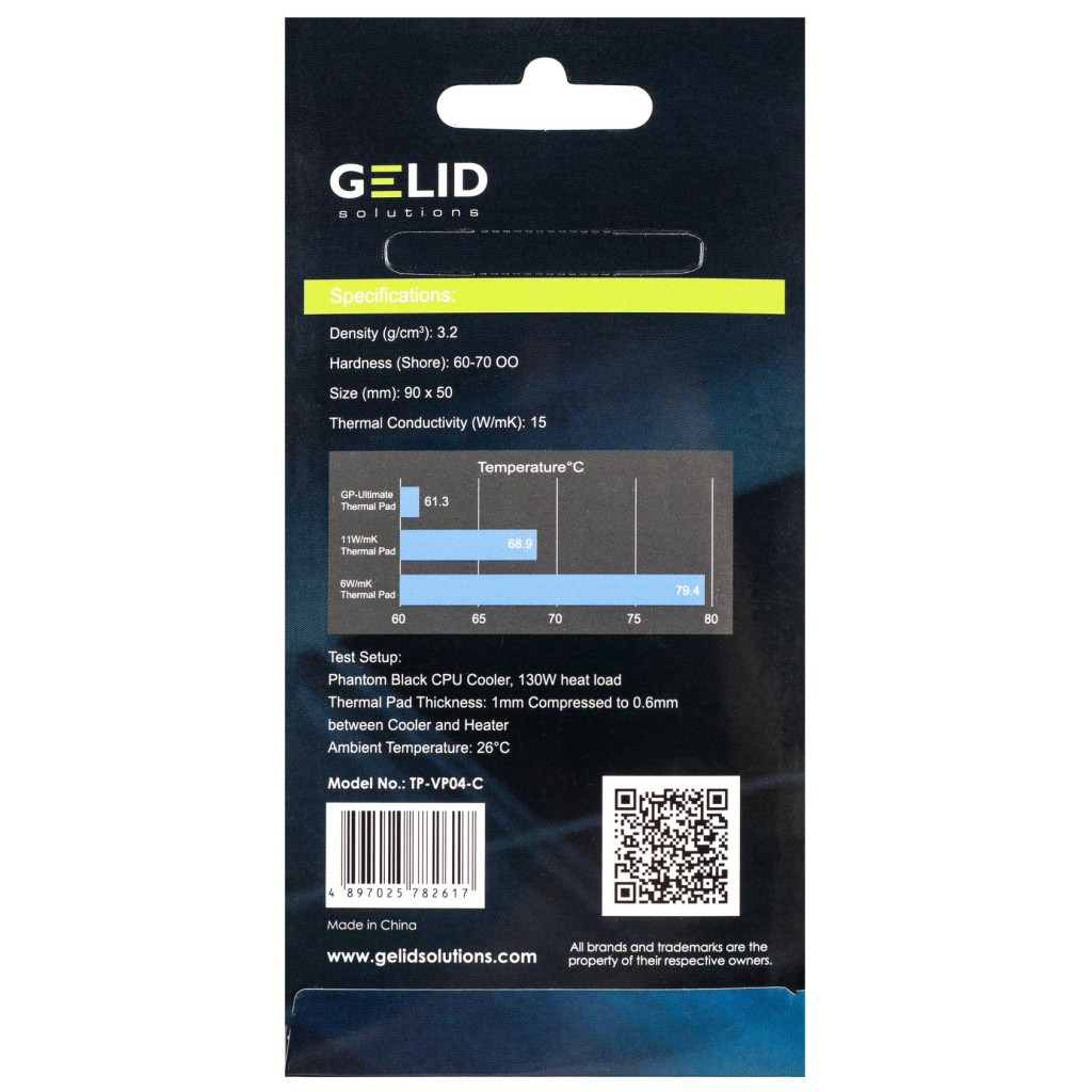 Термопрокладка Gelid Solutions GP-Ultimate Thermal Pad 90x50x1.5 mm, 2 шт (TP-VP04-C) - зображення 3
