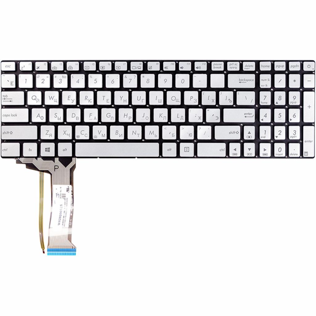 Клавіатура ноутбука ASUS N551 серебр (KB310719) - зображення 1