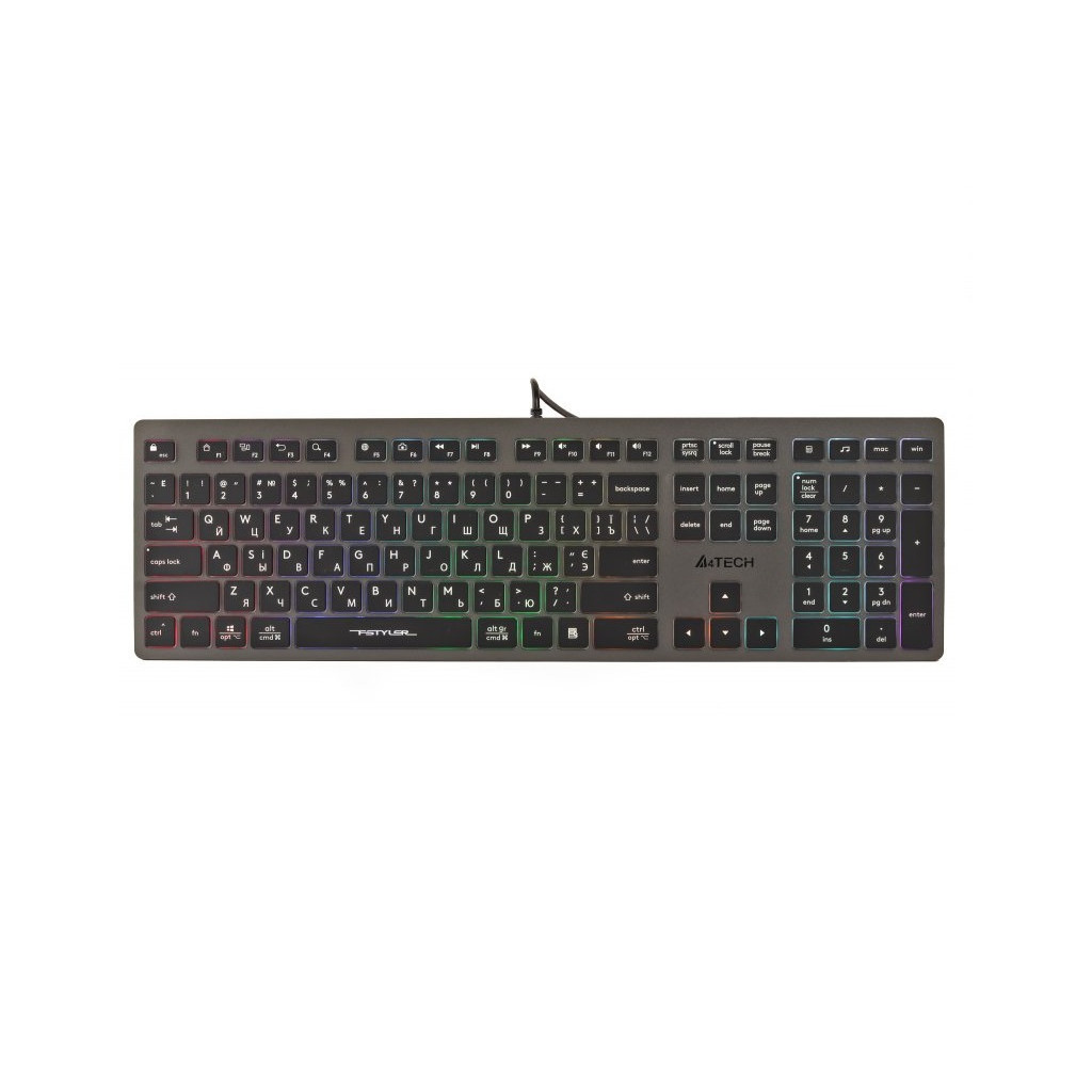 Клавіатура A4Tech FX60H USB Grey Neon backlit - зображення 1