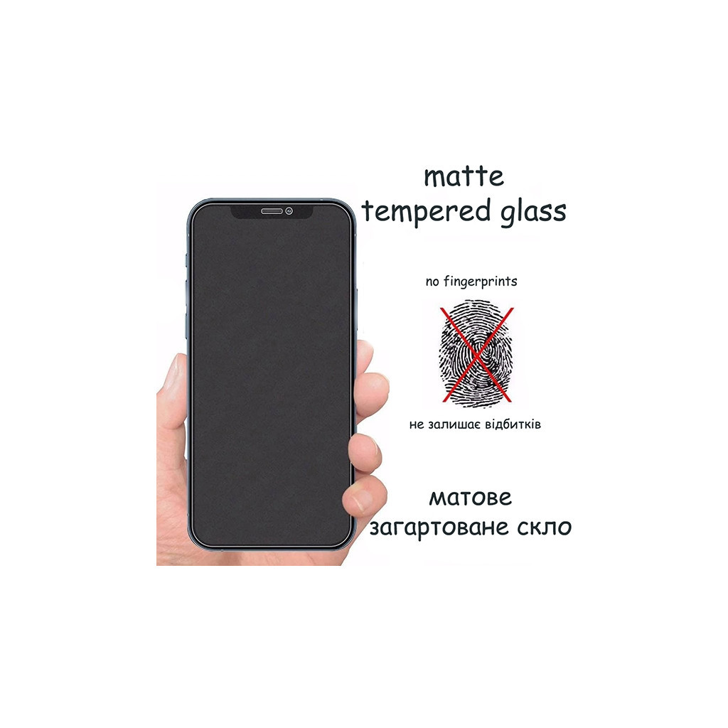 Скло захисне Drobak Matte Glass A+ Apple iPhone 13 Pro (Black) (292943) - зображення 5