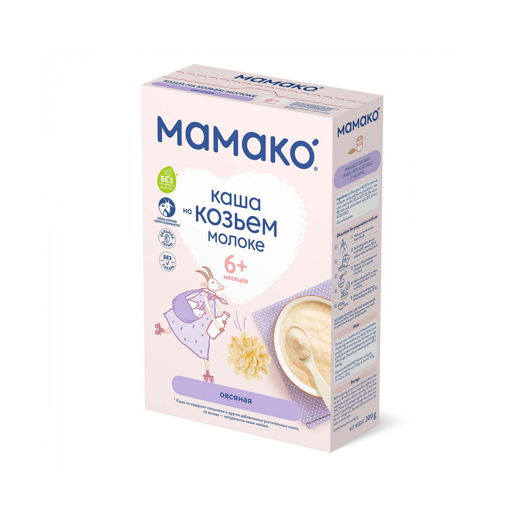 Дитяча каша MAMAKO на козячому молоці вівсяна 200 г (4670017090019) - изображение 1
