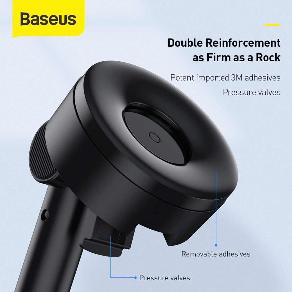 Універсальний автотримач Baseus 4.7-6.5" Gravity Simplism (на присоску) black (SUYL-JY01) - изображение 8