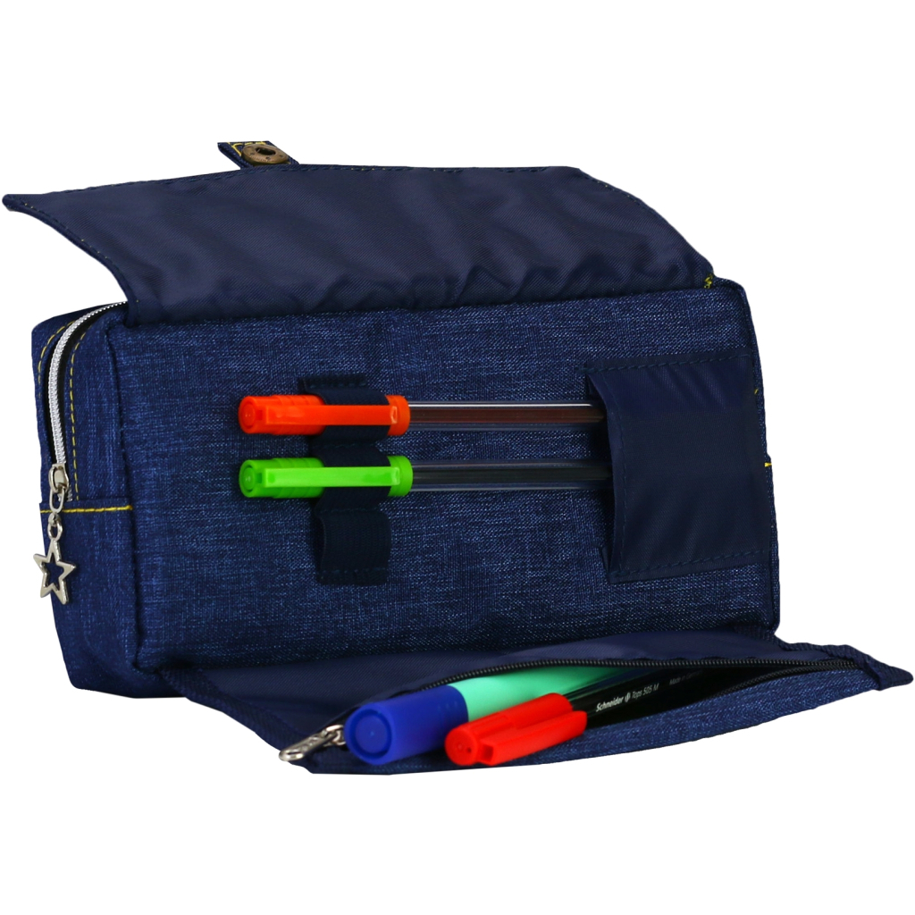 Пенал Cool For School 2 відділення Блакитний (J-2628-blue) - зображення 3