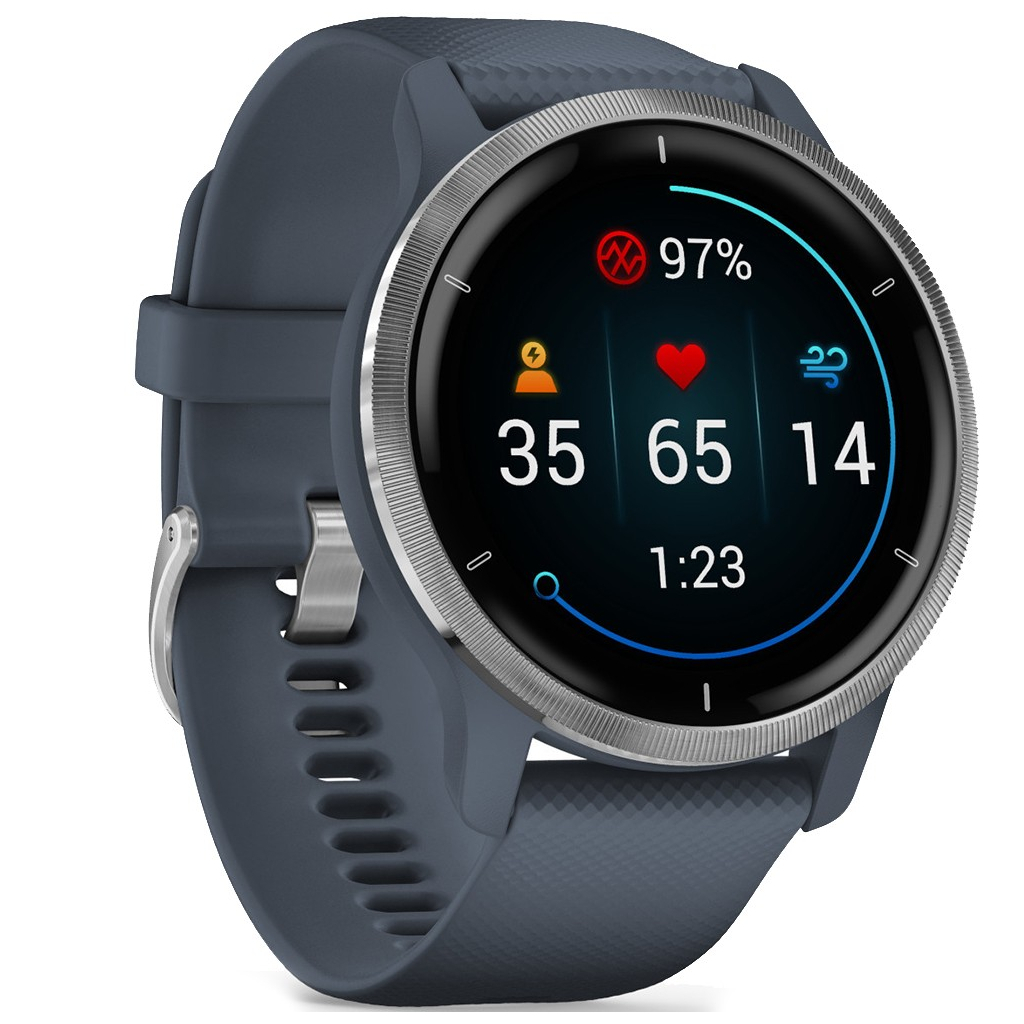 Смарт-годинник Garmin Venu 2, GPS, Wi-Fi, Blue Granite + Passivated (010-02430-10) - зображення 3