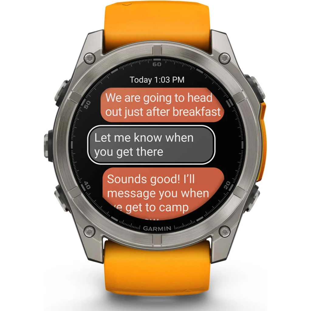 Смарт-годинник Garmin fenix 8 51mm, AMOLED, Saph, Ti/Bare/Grpht, SparkOrg/GrphtBd, (010-02905-11) - изображение 8
