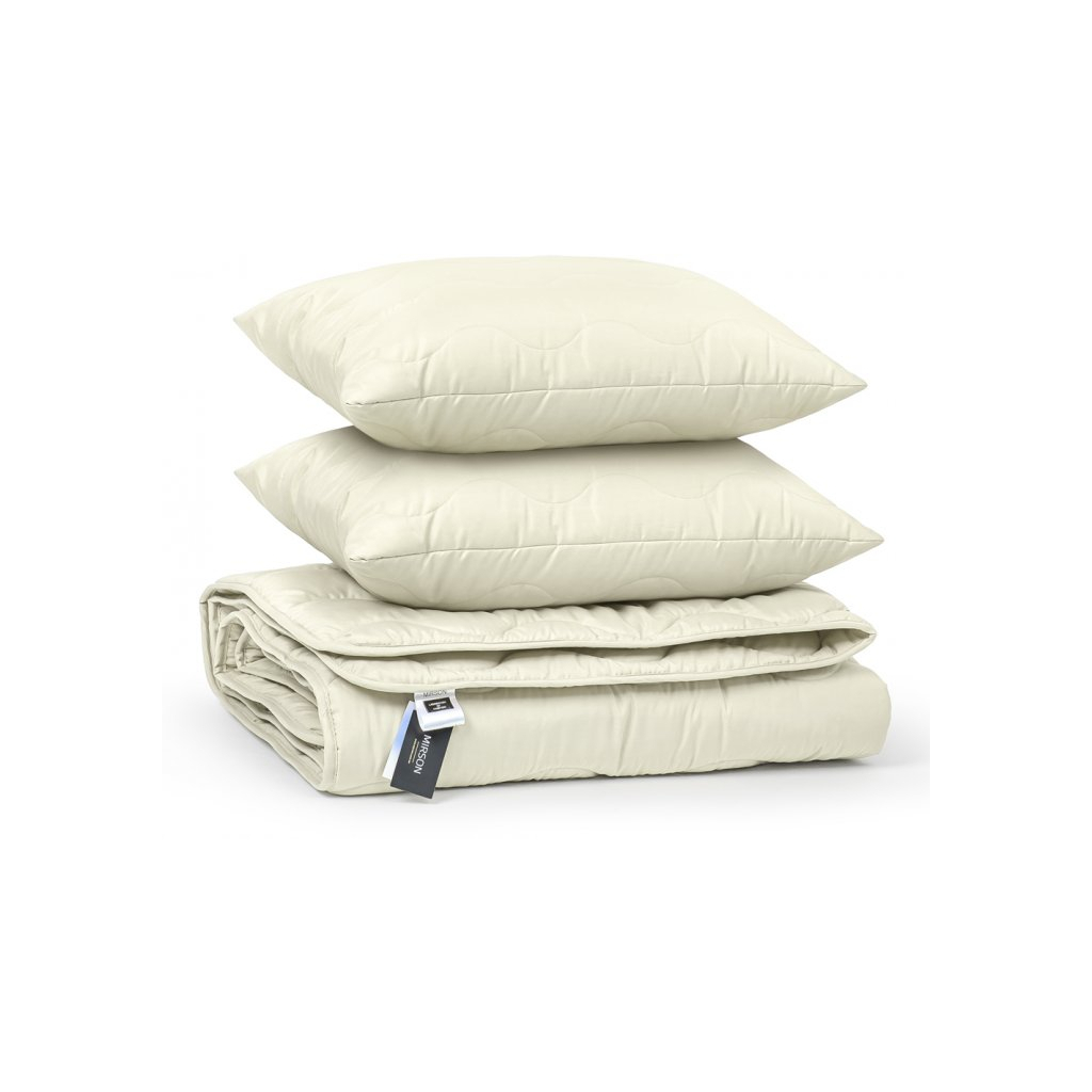 Ковдра MirSon Набір бавовняний №1710 Eco Light Creamy 172х205 + подушка (2200002656498) - зображення 3