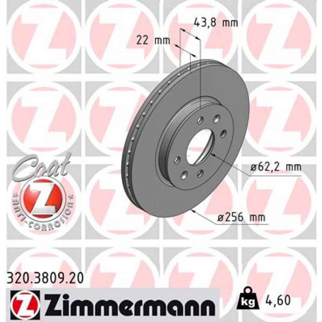 Гальмівний диск ZIMMERMANN 320.3809.20 - зображення 1