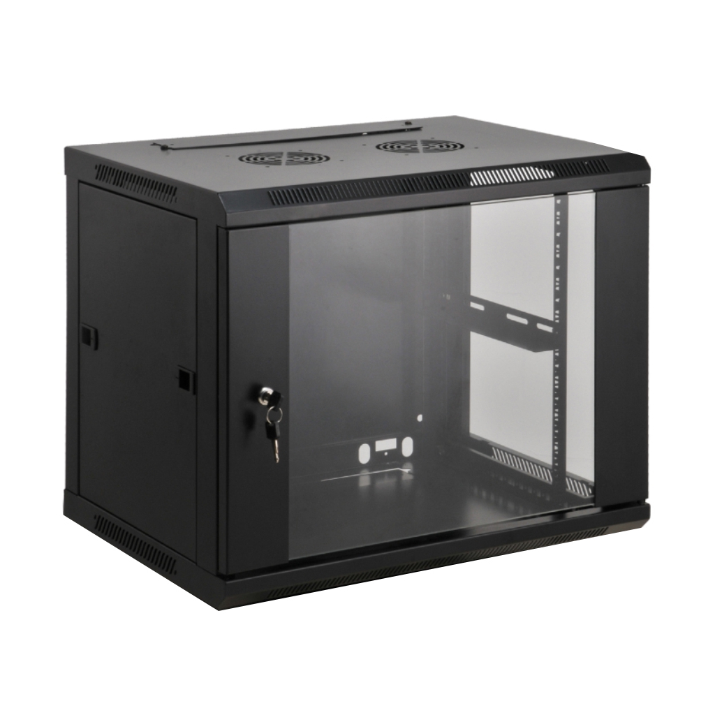 Шафа настінна Kingda 12U 19" 600x600 RAL9004 (KD-007-6612) - зображення 1
