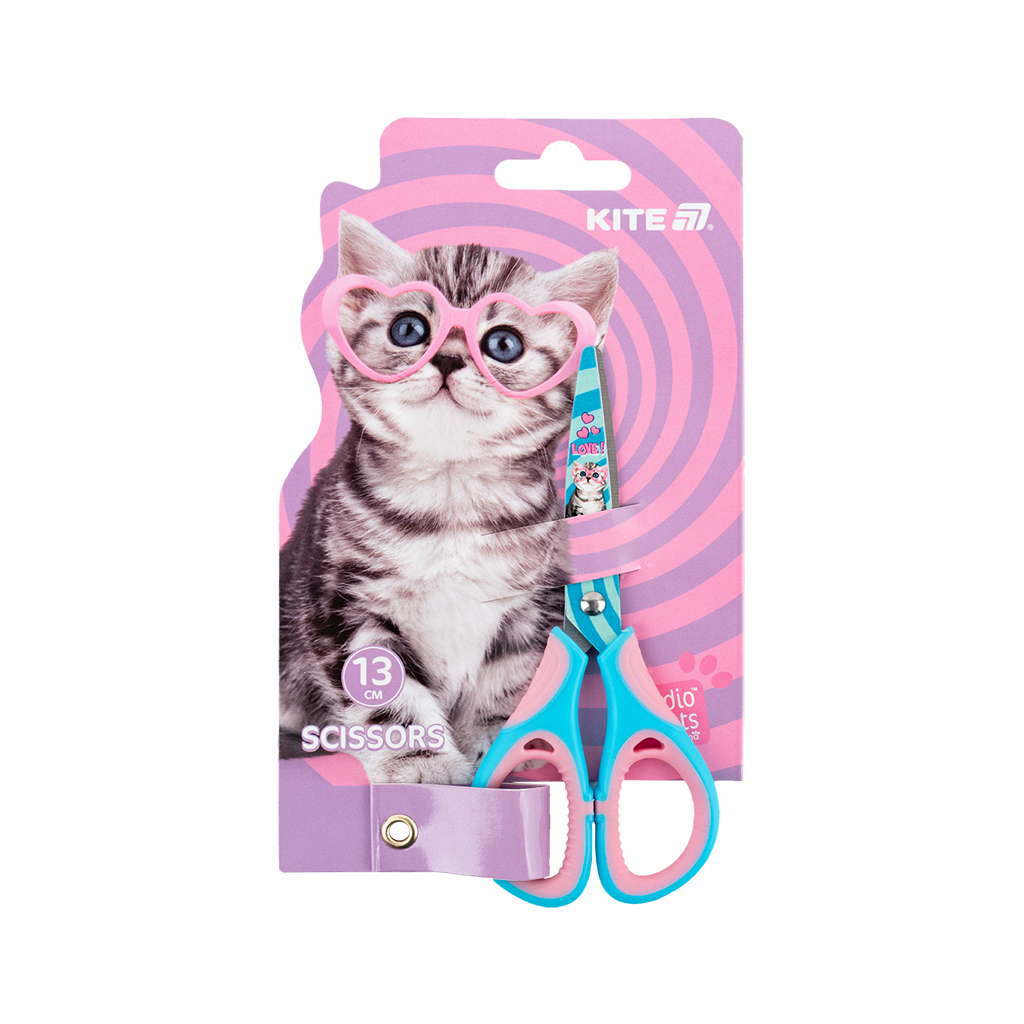 Ножиці Kite дитячі з гумовими вставками і малюнком на лезі Studio Pets 13 см (SP25-148) - зображення 1