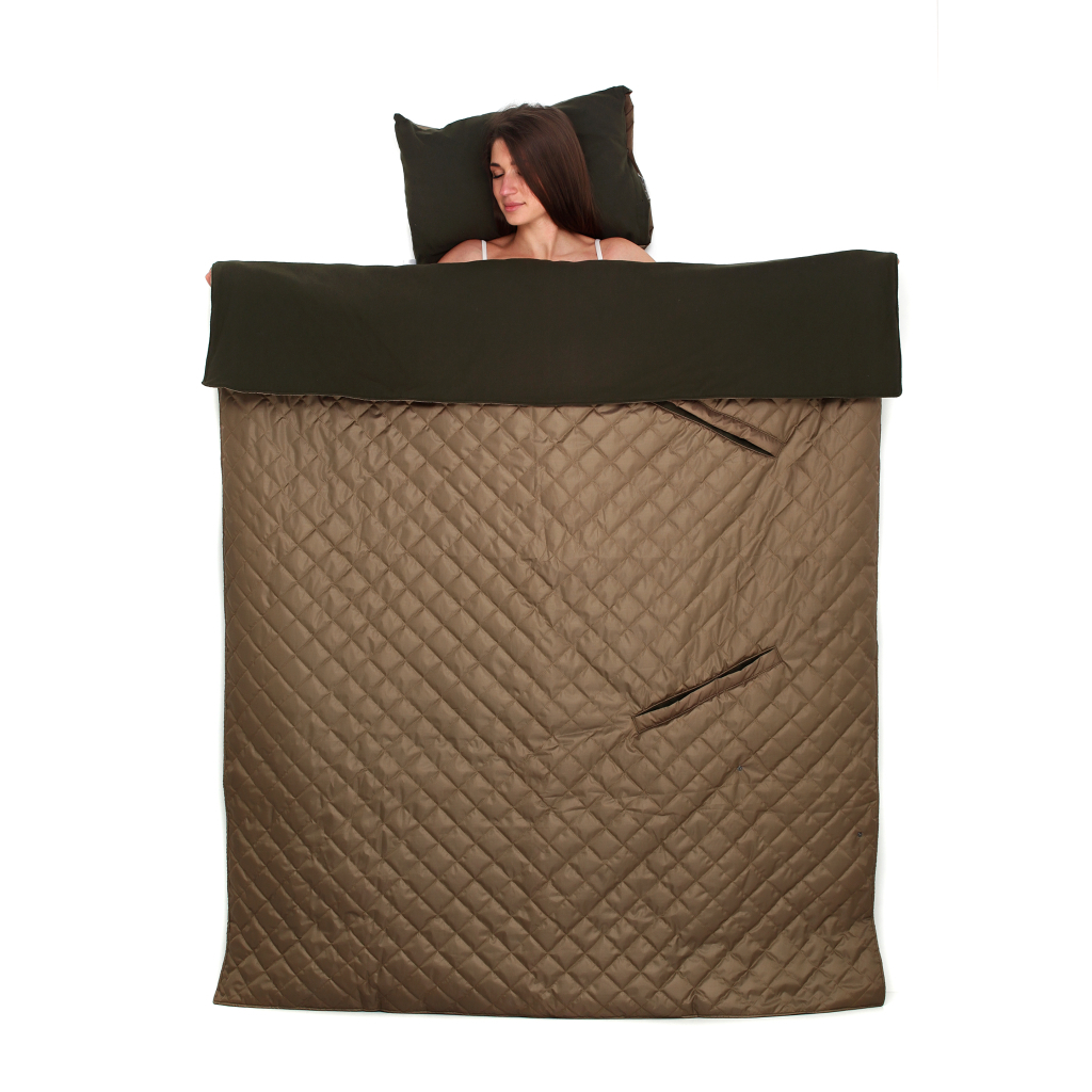 Плед Home Line 4 в 1 фліс хакі 140х190см (154008) - зображення 3