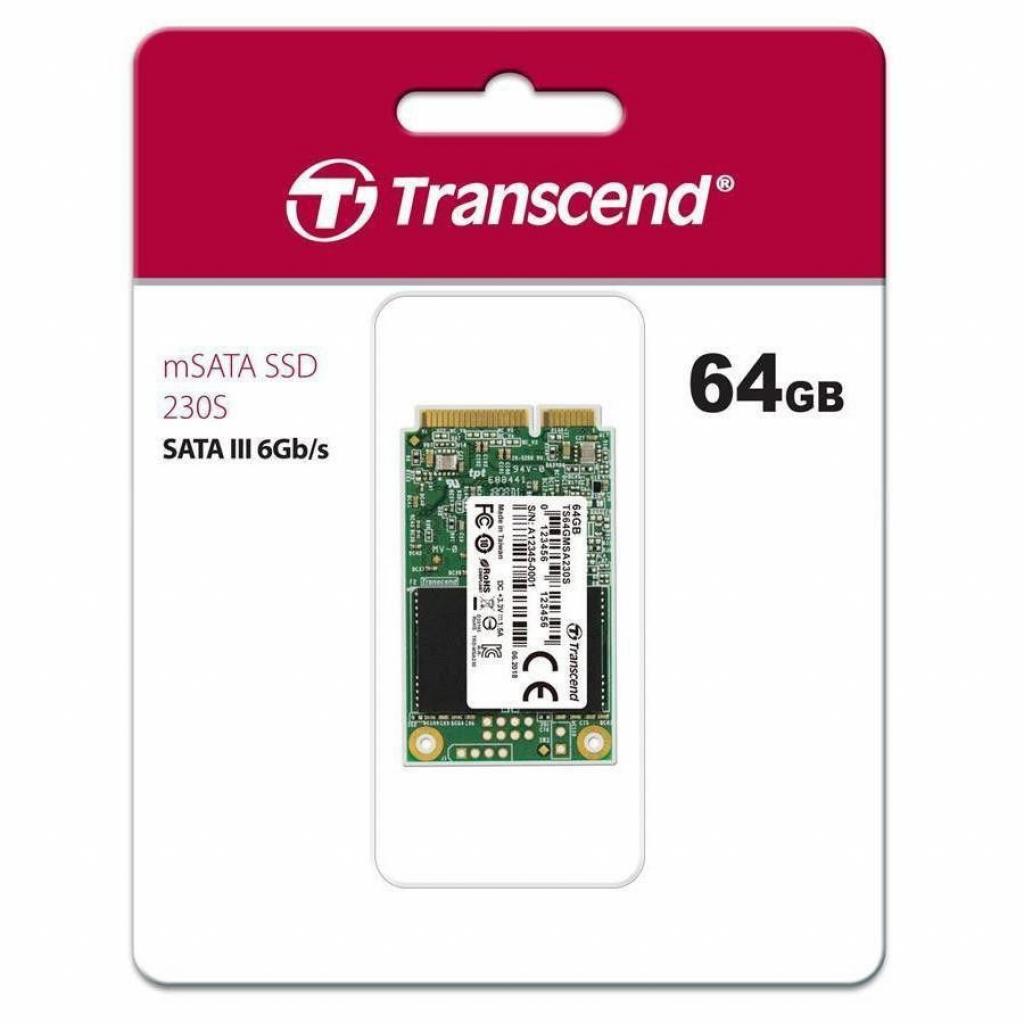 Накопичувач SSD mSATA 64GB Transcend (TS64GMSA230S) - зображення 2