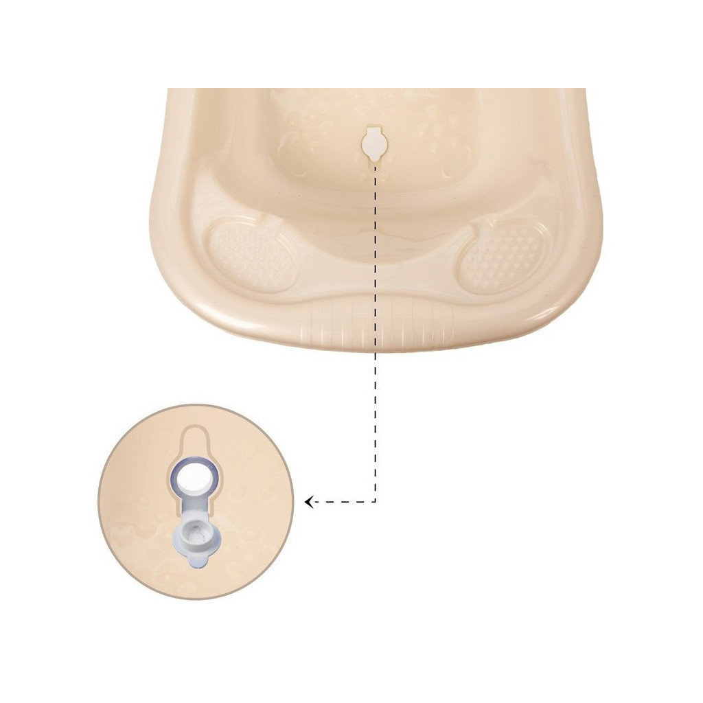 Ванночка Sevi Bebe зі зливом Перламутрова Біла (8692241008208) - зображення 3