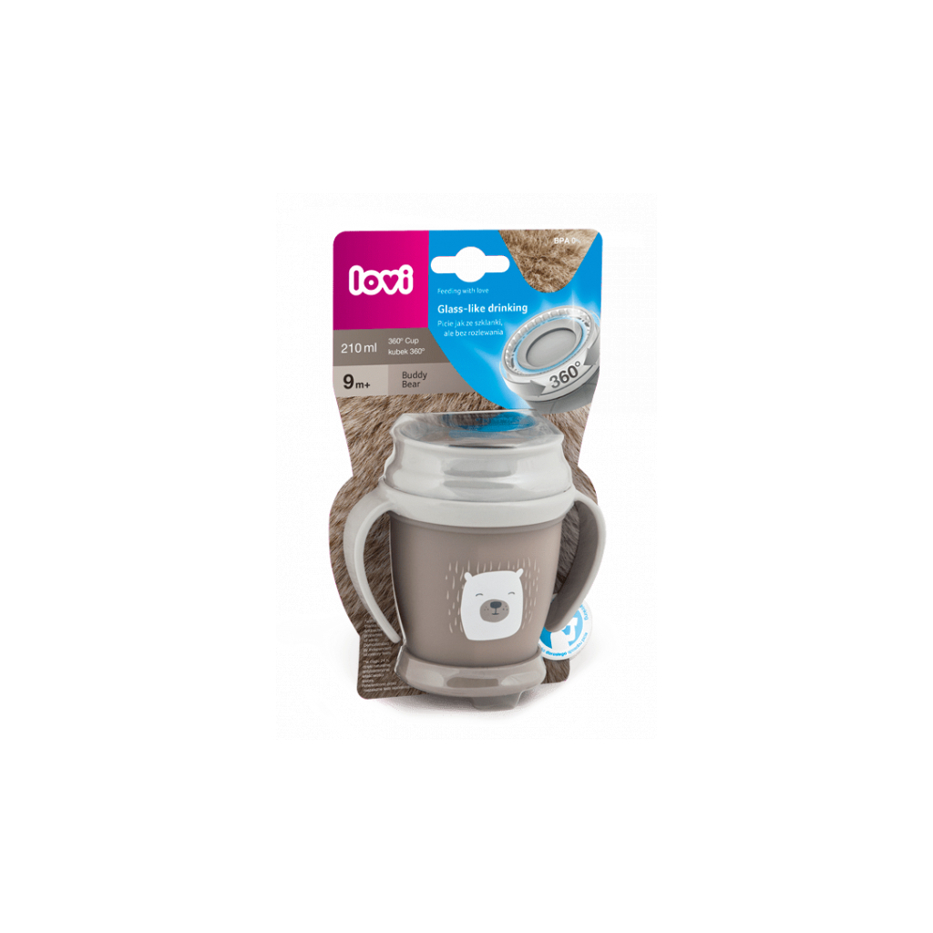 Поїльник-непроливайка Lovi 360 Buddy Bear Mini 210 мл (1/600new) - зображення 2