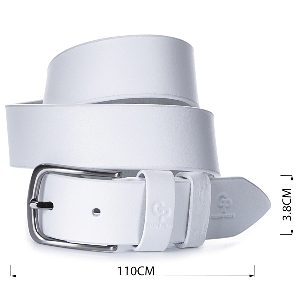 Ремінь Grande Pelle Шкіряний ремінь Білий (00917) - зображення 4