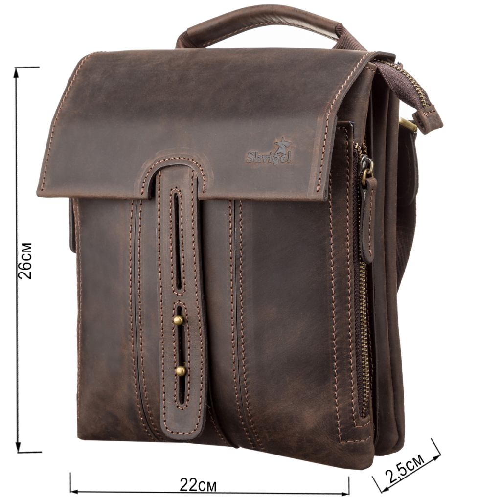 Сумка Shvigel Шкіряна Коричнева (11104) - зображення 3