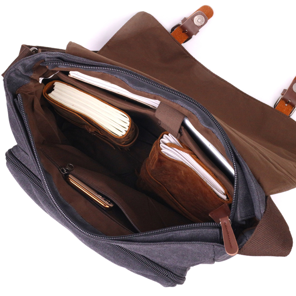 Сумка Vintage З клапаном текстильна Чорна (21240) - зображення 5