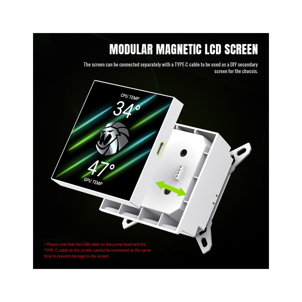 Система рідинного охолодження Gamemax GLACIER 360 LCD WH - зображення 11