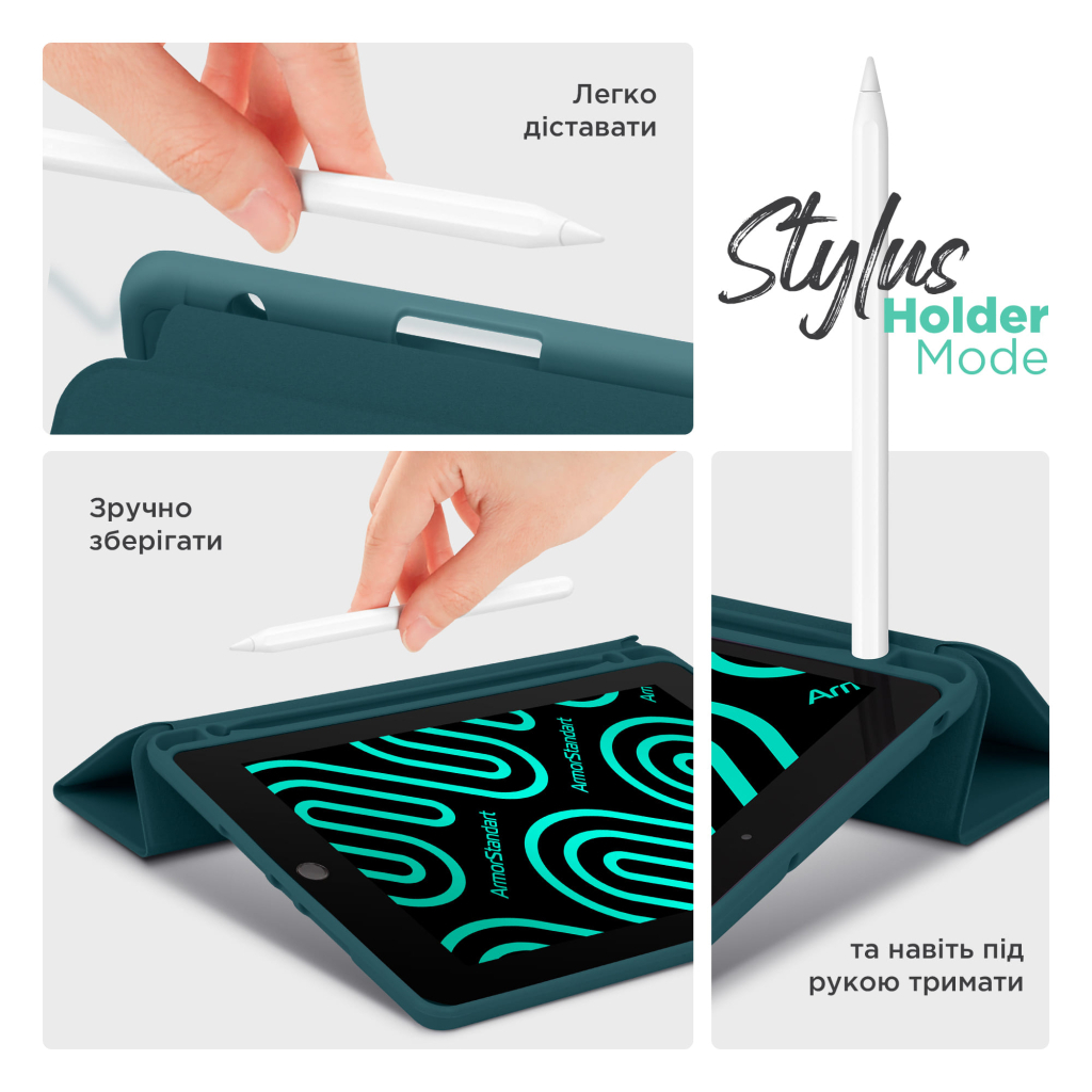Чохол до планшета Armorstandart Smart Fold Pen Samsung Galaxy Tab S10 FE+ Pine Green (ARM85557) - зображення 5