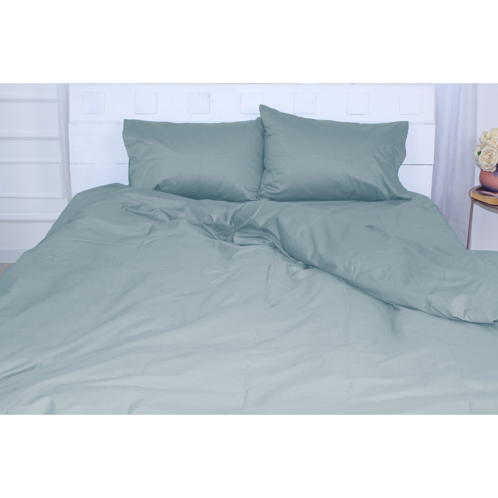 Постільна білизна MirSon Сатин 0843 Grey Blue 110х140 (2200002024549) - зображення 3