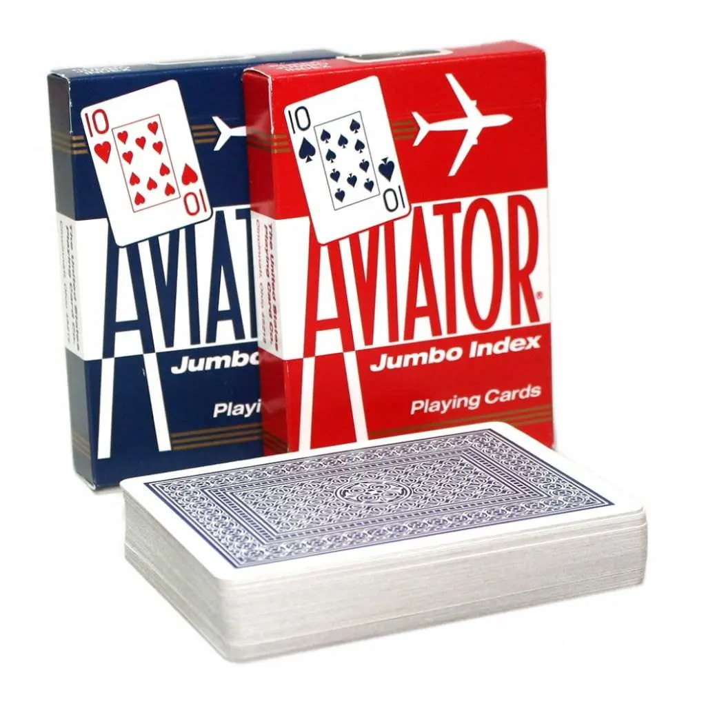 Гральні карти Bicycle Aviator Jumbo Index (red, blue) (AIRB-2) - зображення 2
