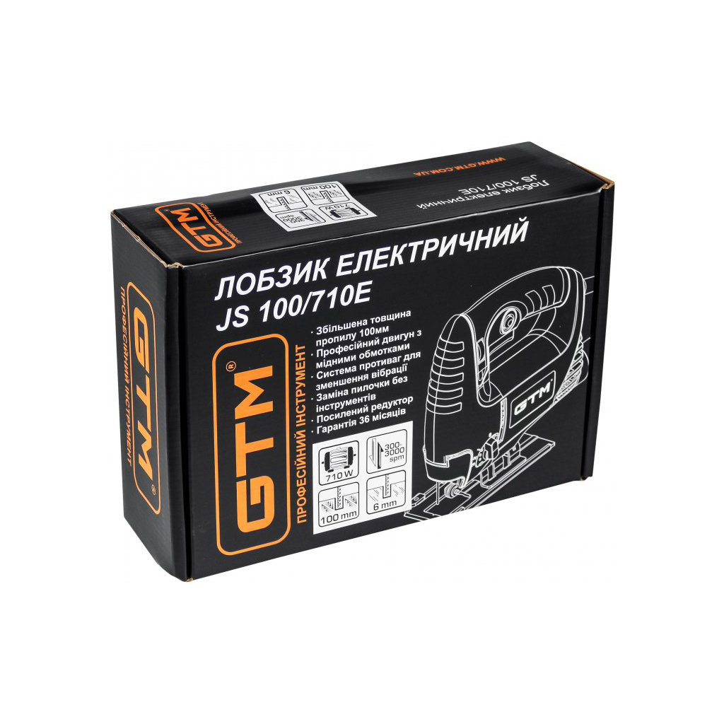 Електролобзик GTM JS100/710E 710Вт, 300-3000ход/хв, Quick Fix (JS100/710E) - изображение 3