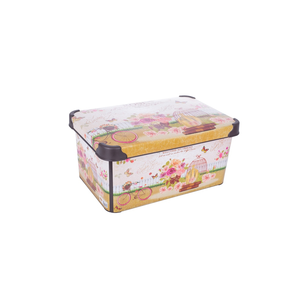 Контейнер для зберігання Violet House 0647 Decor New Rose 10 л (0647 DECOR NEW ROSE з/кр. 10 л) - зображення 1