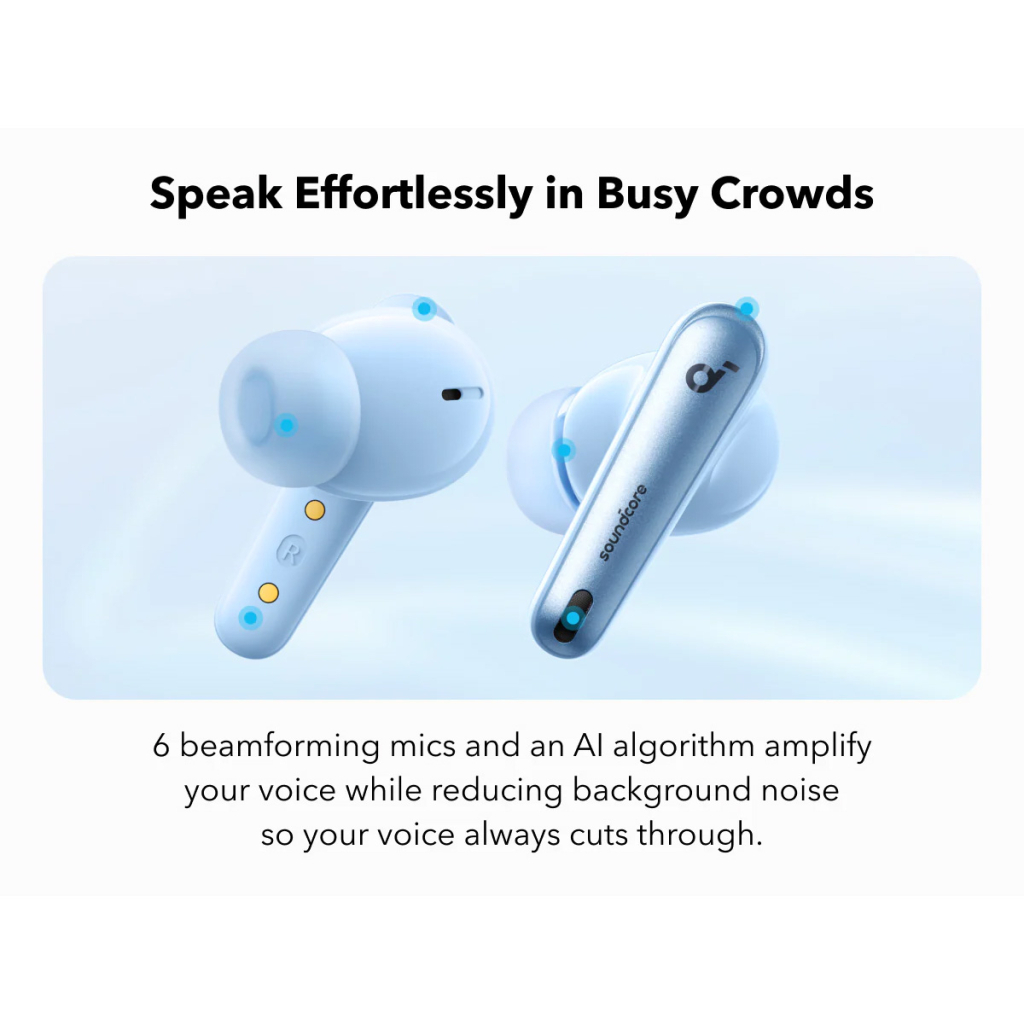 Навушники Anker SoundСore Liberty 4 NC Light Blue (A3947G61) - зображення 8