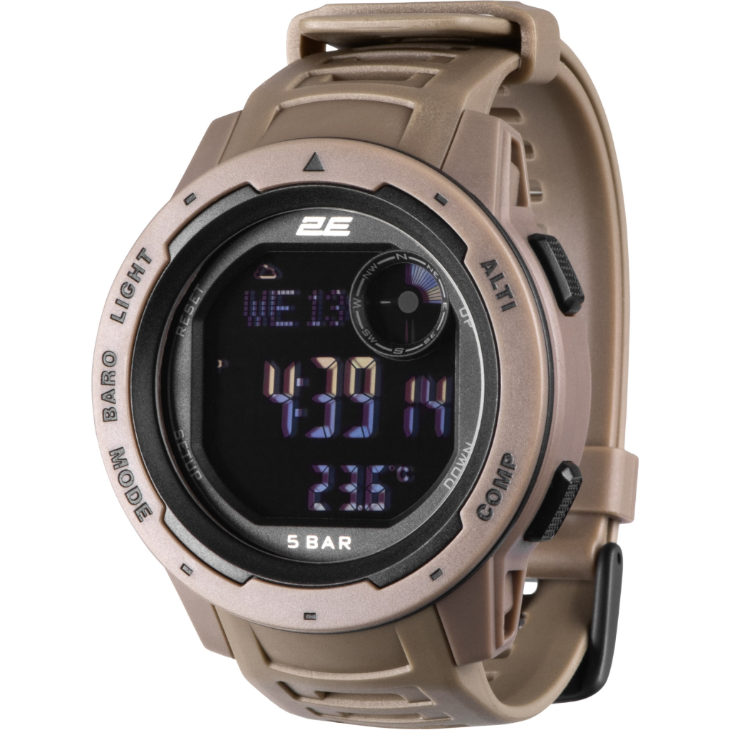 Смарт-годинник 2E Delta X Brown з компасом та крокоміром (2E-TCW10BWN) - зображення 1