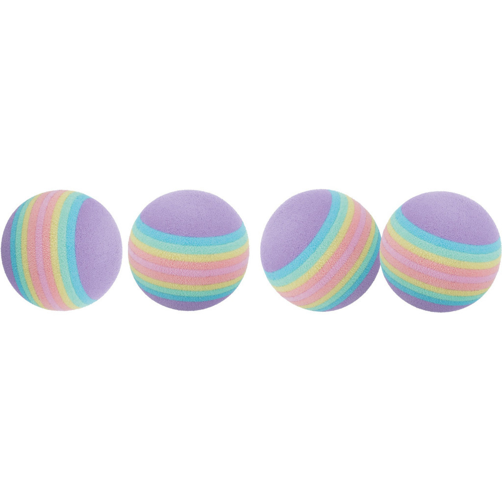 Іграшка для котів Trixie М'ячики райдужні 4 см 4 шт (4011905040974) - зображення 1