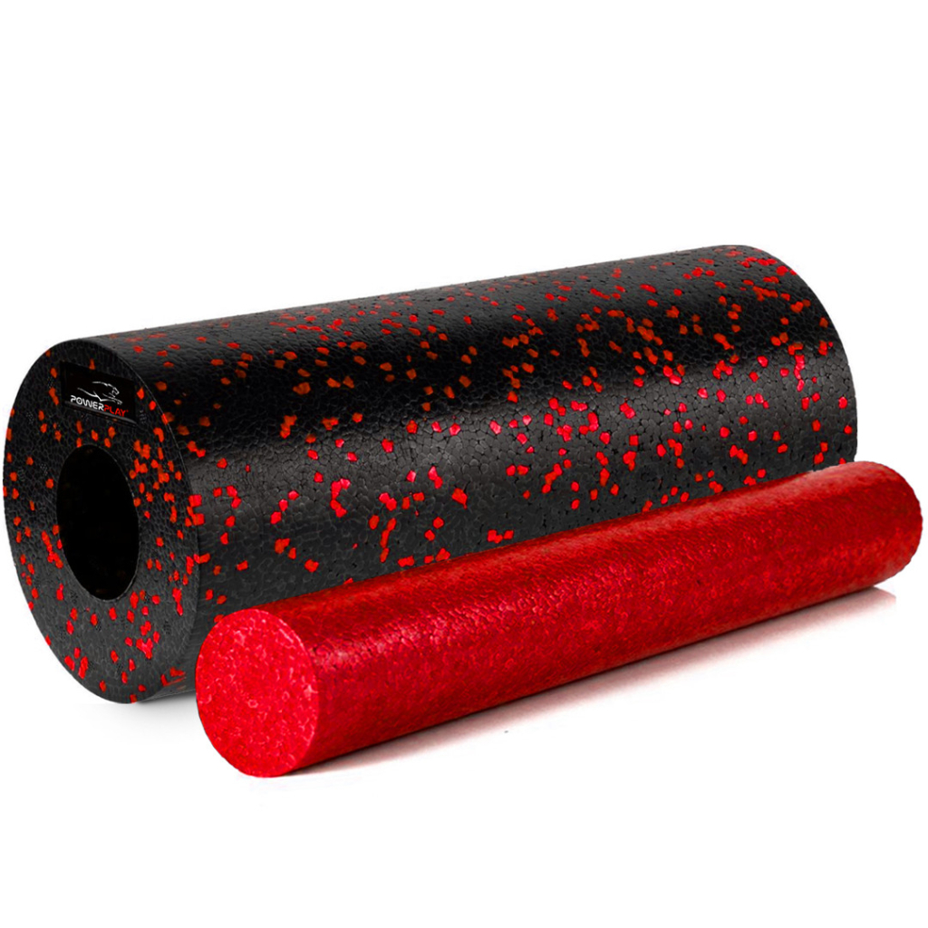 Масажний ролик PowerPlay PP-4348 2 in 1 EPP Foam Roller 33x14см Чорно/Червоний (PP_4348_Red_(33*14)) - зображення 1