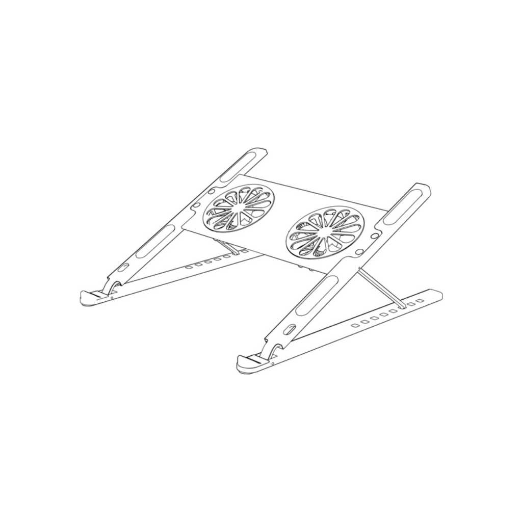 Підставка до ноутбука XoKo NST-101 Aluminium з активним охолодженням Silver (XK-NST-101-SL) - зображення 4