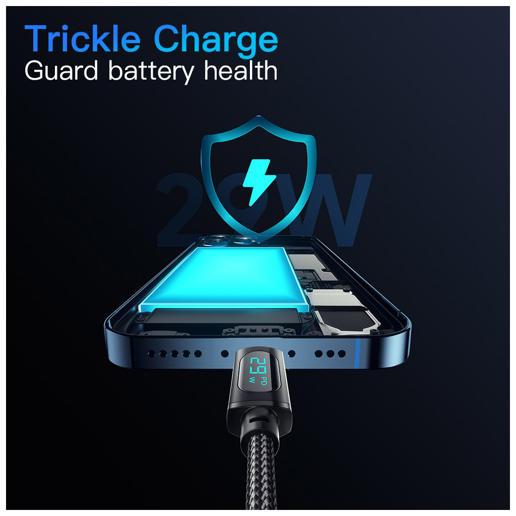 Дата кабель USB-C to Lightning 1.0m 29W LED black Essager (EXCTL-XY01-P) - зображення 6