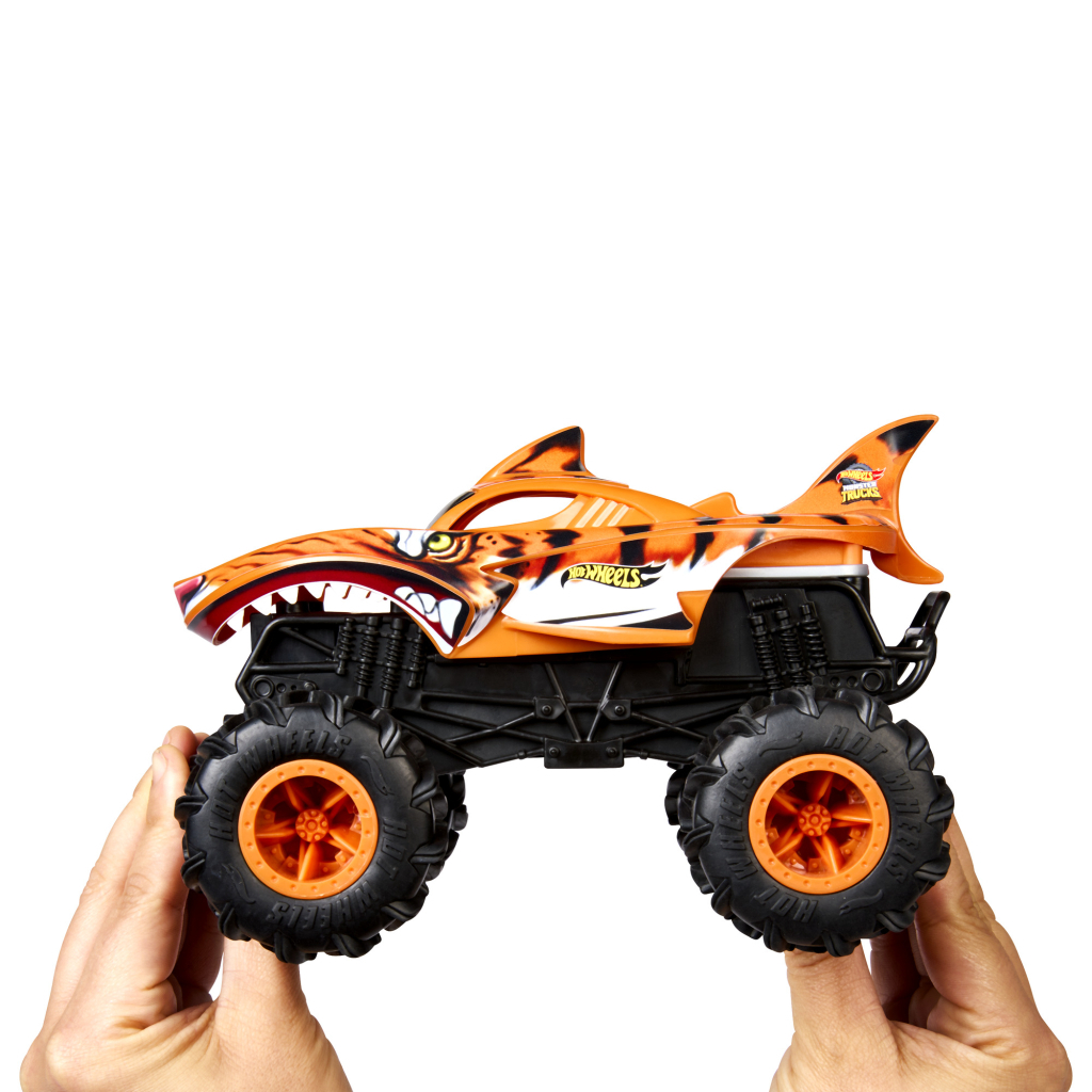 Радіокерована іграшка Hot Wheels Автомодель Monster Trucks Тигроакула 1:24 (HNV03) - изображение 5