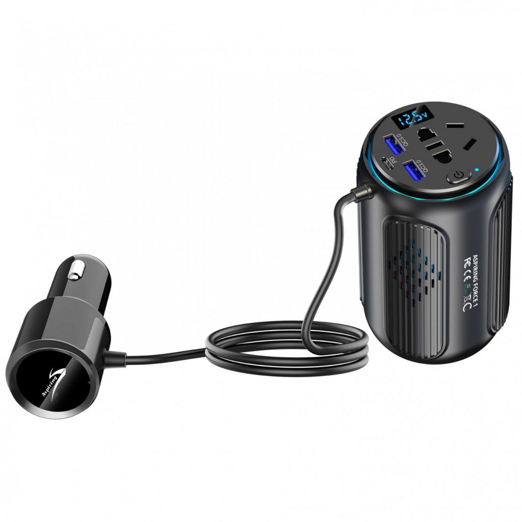 Автомобільний інвертор 12V/220V Force1 150W, PD20W Aspiring (FC.150) - зображення 4