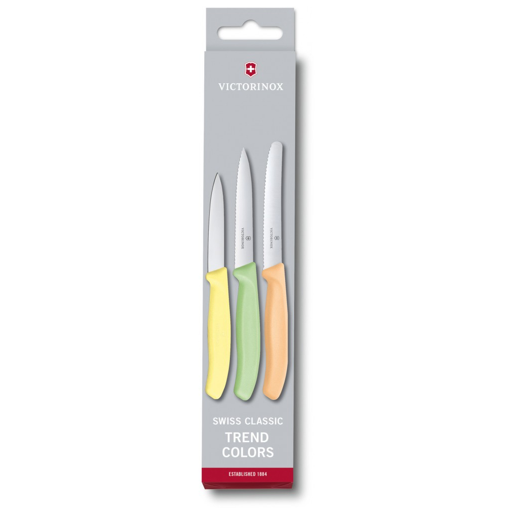 Набір ножів Victorinox Swiss Classic Paring Set 3 шт Light Yellow, Green, Orange (6.7116.34L2) - зображення 1
