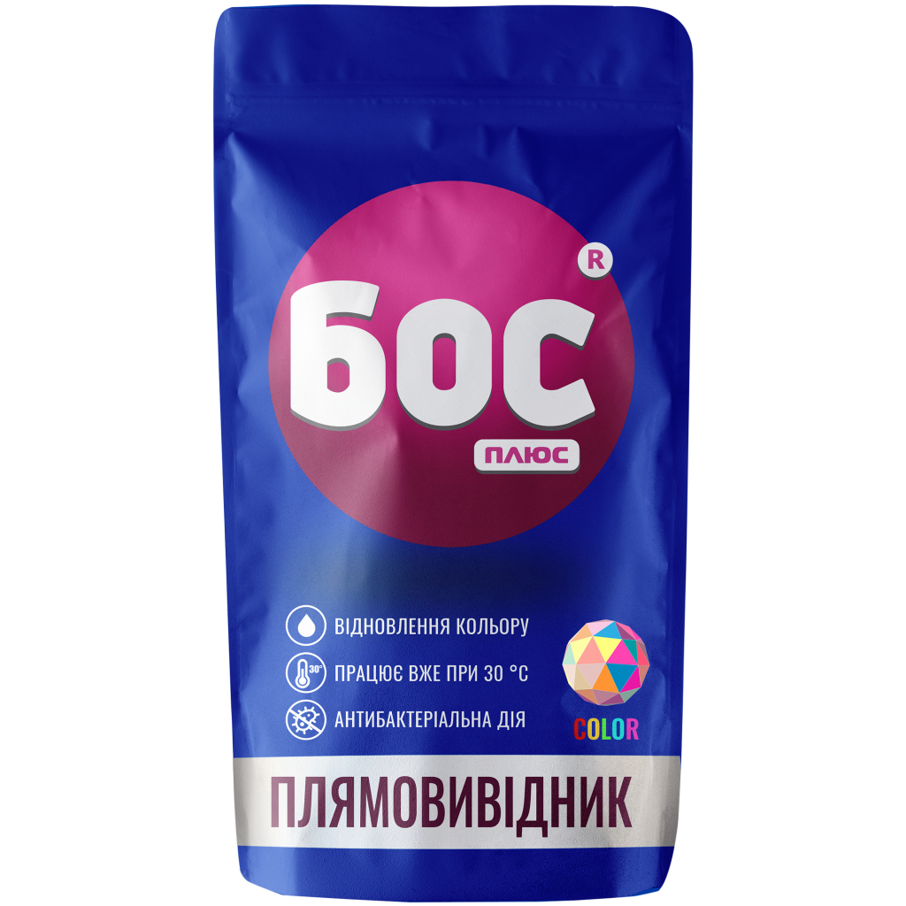 Засіб для видалення плям БОС плюс Color гель кисневий для кольорових тканин 100 мл (4820178060042) - зображення 1