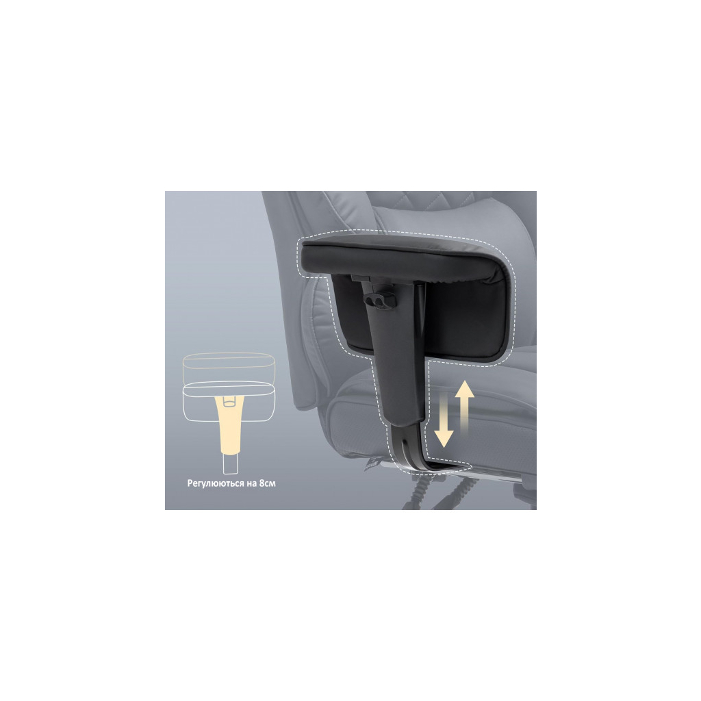 Офісне крісло GT Racer B-2511 Gray (B-2511 Fabric Gray) - зображення 6