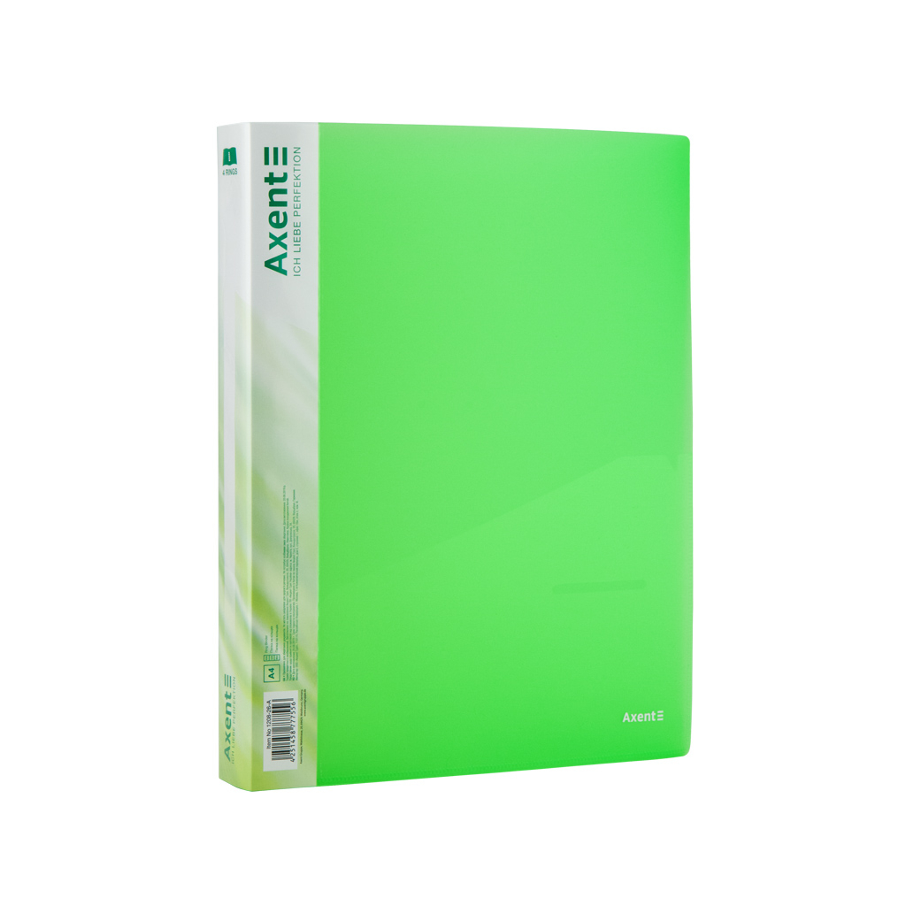 Папка на кільцях Axent А4 з 4-ма кільцями 700 мкм 35 мм Прозора зелена (1208-26-A) - зображення 1