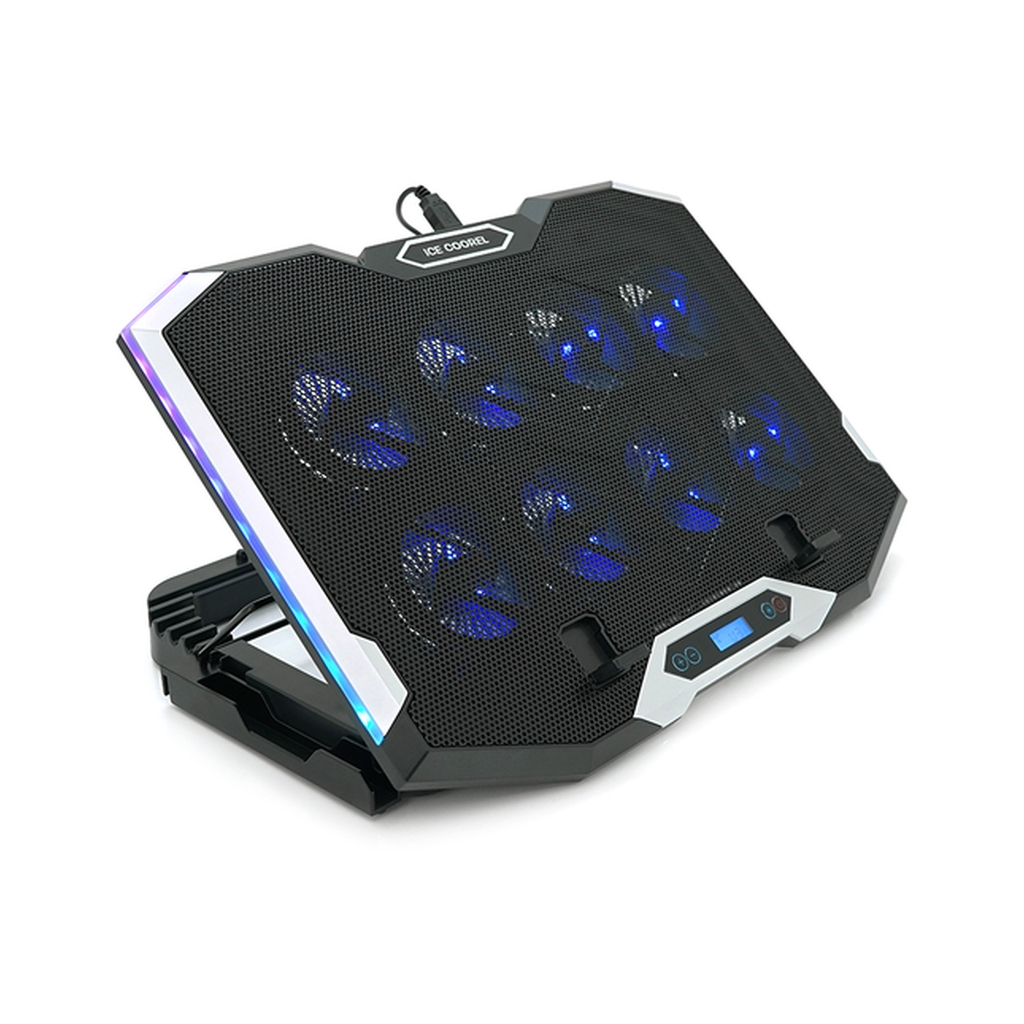 Підставка до ноутбука IceCoorel 10-17", 8*70mm, 2*USB, + LCD, 410x297x40mm, RGB (K10) - зображення 2