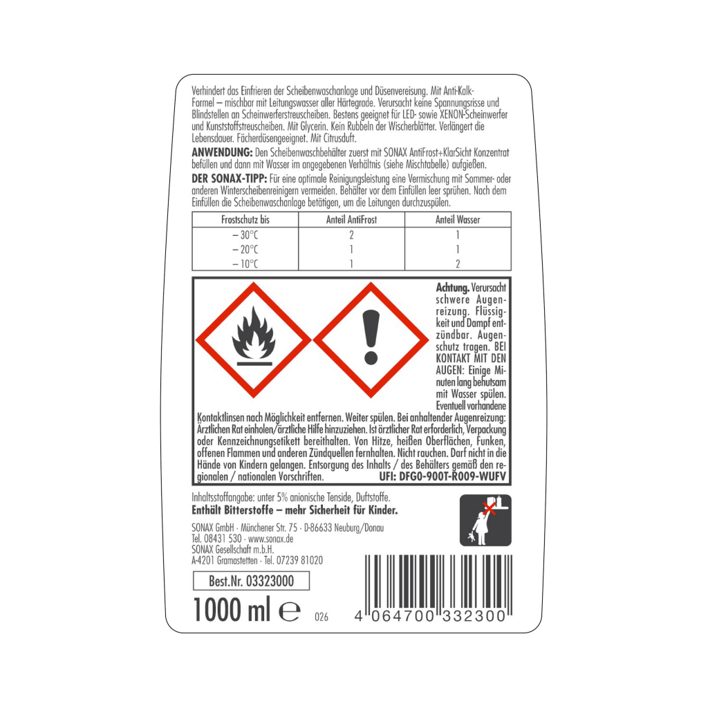 Омивач автомобільний Sonax Antifrost + Klarsicht Konzentrat -70 1л (332300) - зображення 3