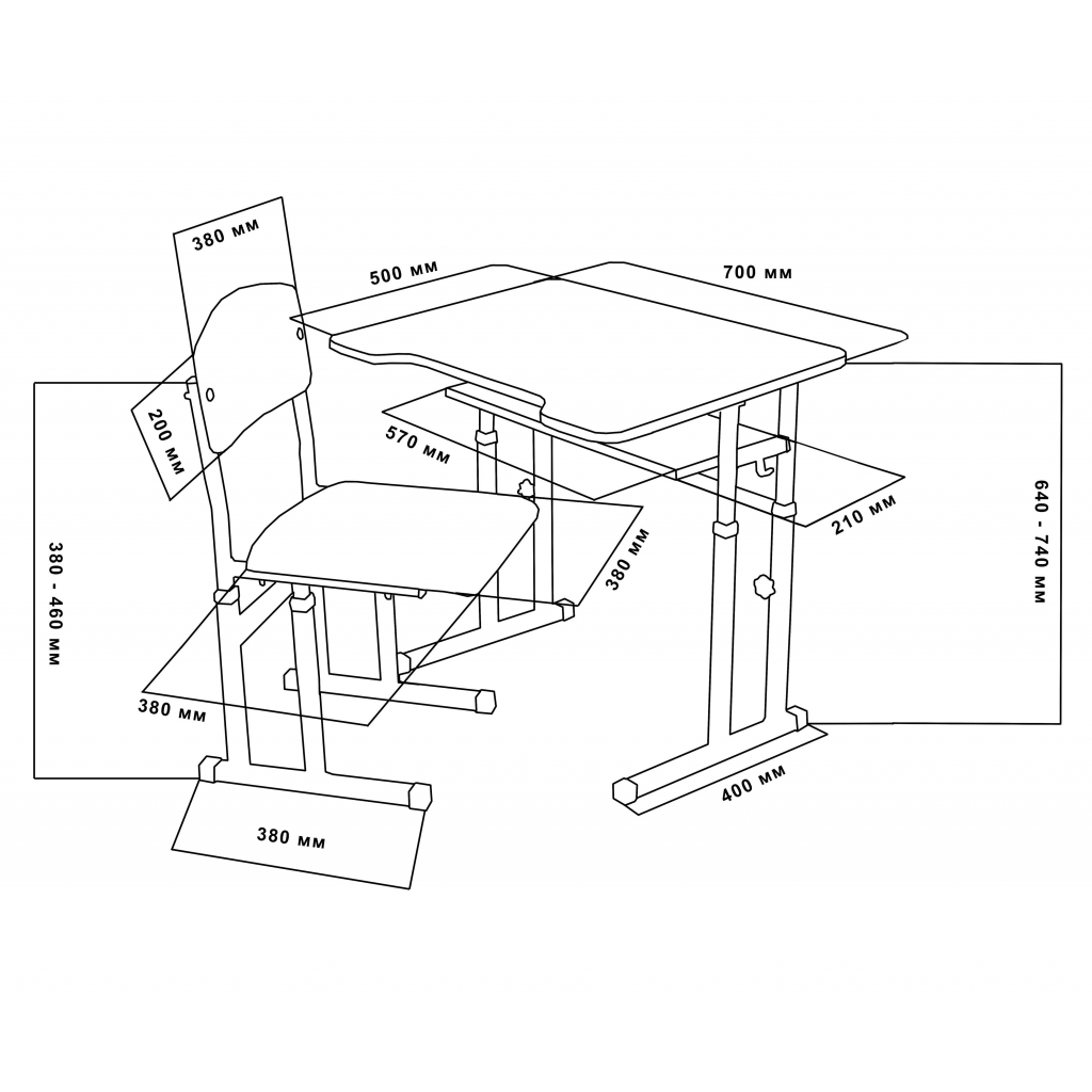 Парта зі стільцем Sector Ніжність трансформер (Ніжність) - зображення 10