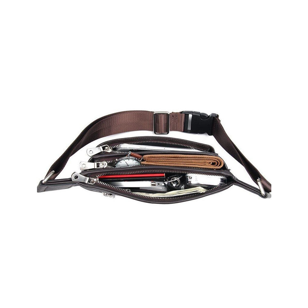 Сумка Vintage Поясна шкіряна Коричнева (14972) - зображення 9