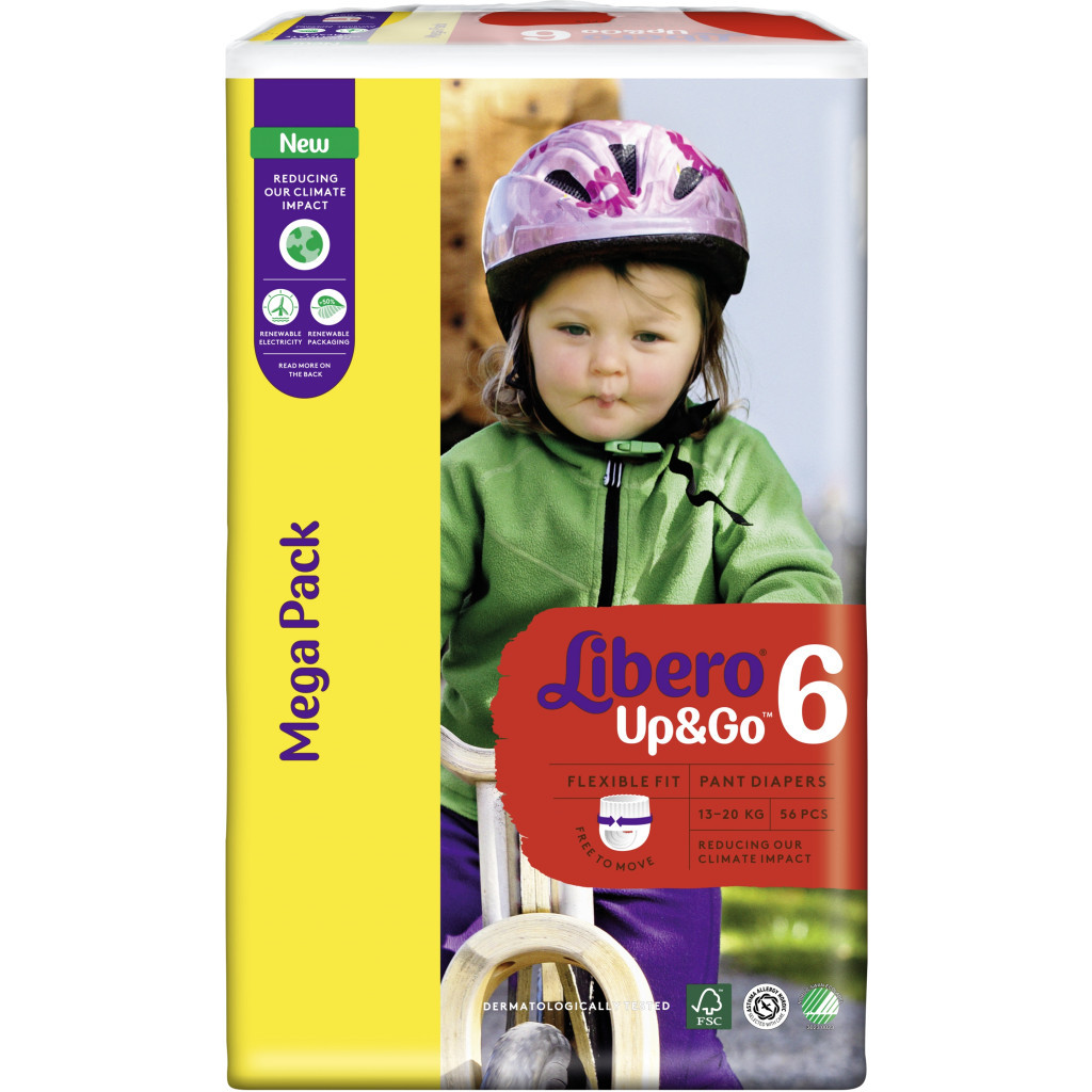 Підгузки Libero UpGo 6 13-20 кг 56 шт (7322541090580) - зображення 2