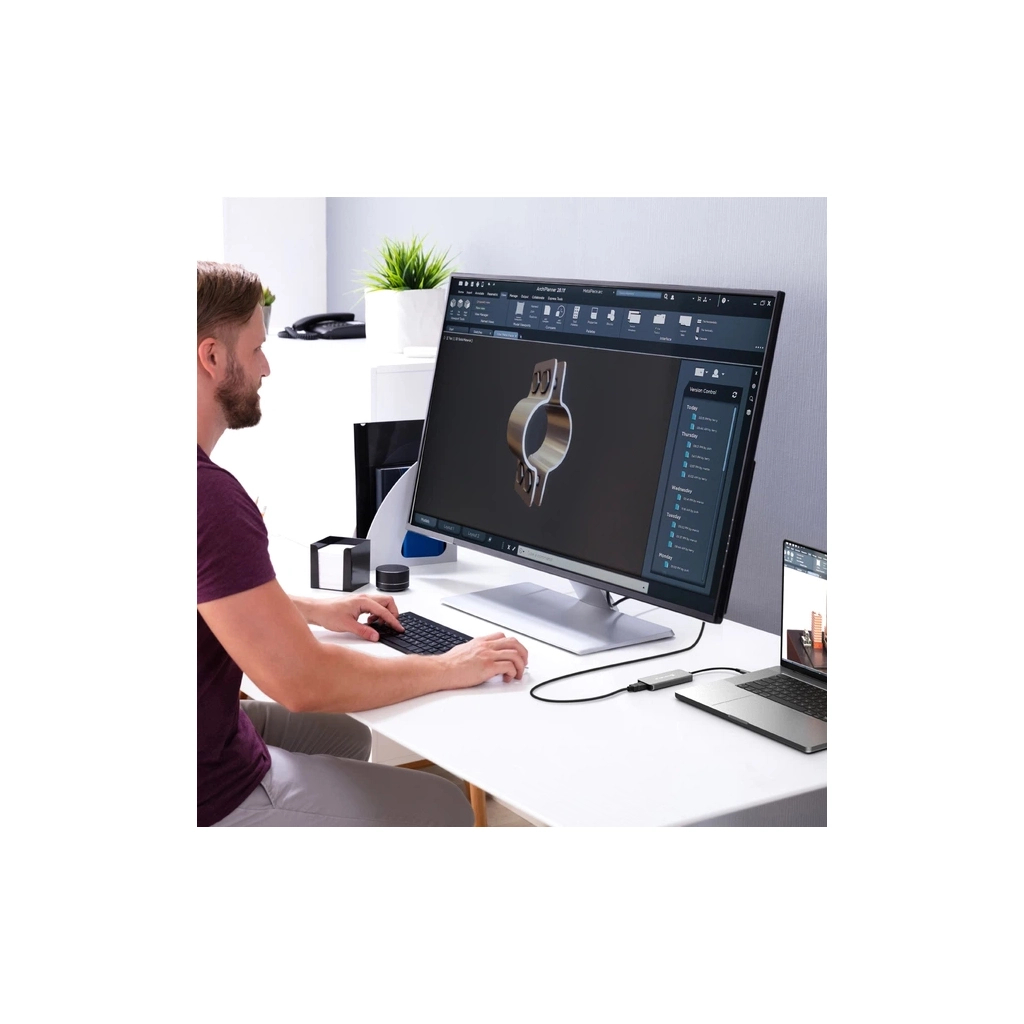 Концентратор J5create USB-C 5-in-1 2xUSB 3.2 10Gbps + 2xUSB-C 10Gbps PD 100W + HDMI 8K gray (JCH453-N) - зображення 10