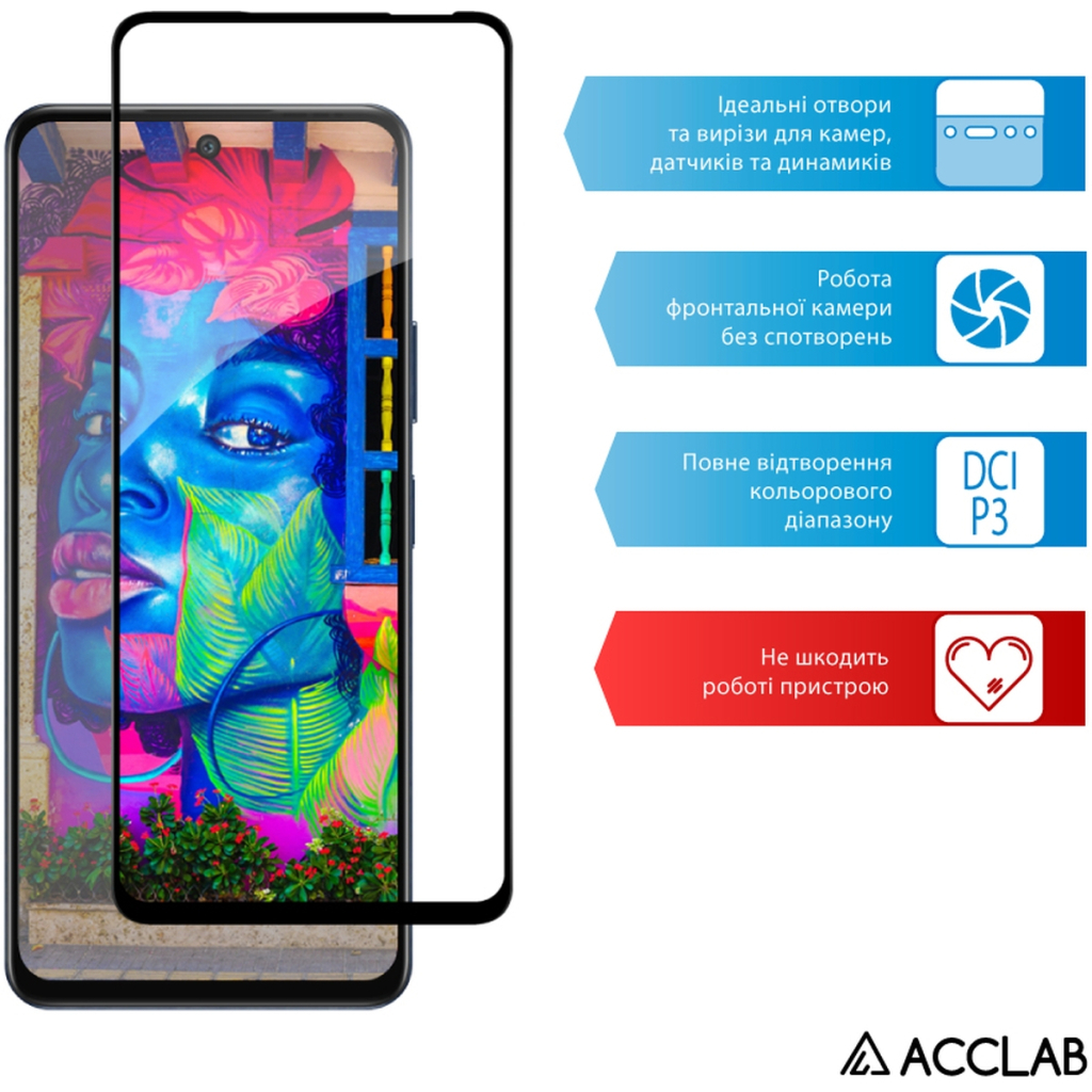 Скло захисне ACCLAB Full Glue Infinix Hot 50 4G Black (1283126606861) - зображення 5