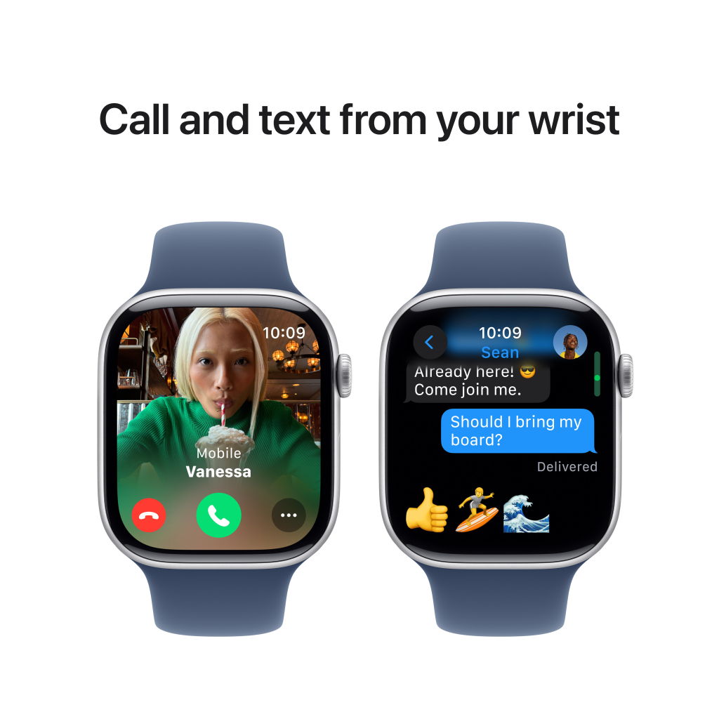 Смарт-годинник Apple Watch Series 10 GPS + Cellular 42mm Gold Titanium Case with Starlight Sport Band - S/M (MX063QH/A) - зображення 7