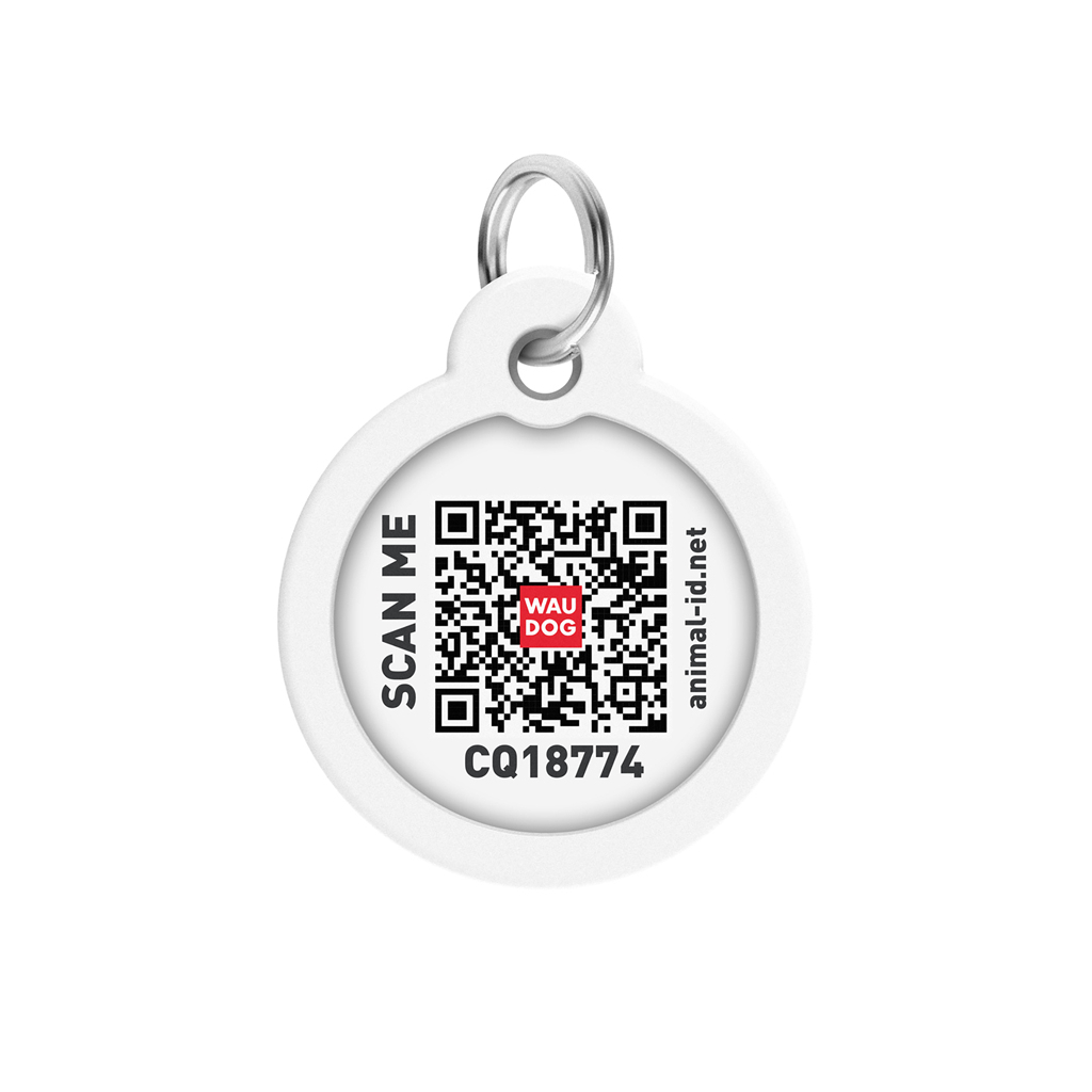 Адресник для тварин WAUDOG Smart ID з QR паспортом "Банани на рожевому", коло 30 мм (230-4055) - изображение 3