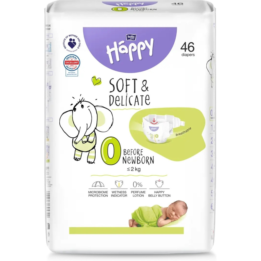 Підгузки Bella Happy 0 Before New Born 46 шт (5900516605322) - зображення 1